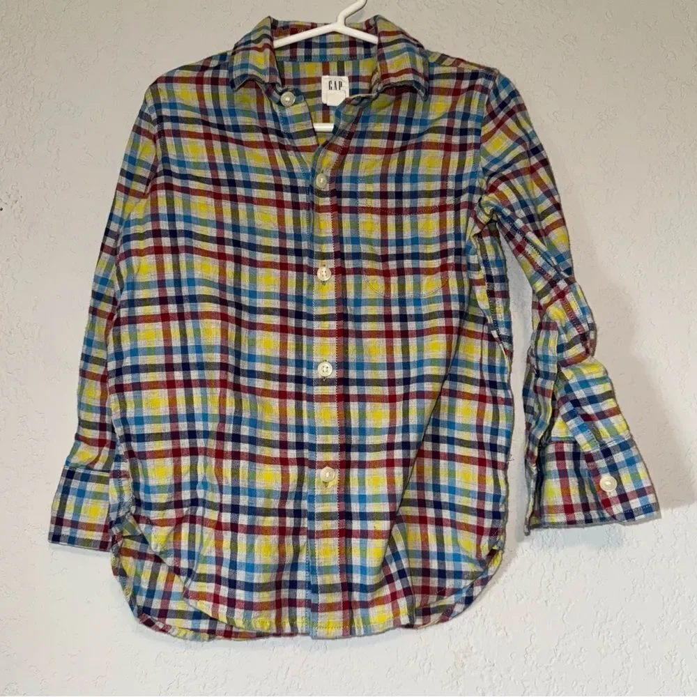 Kid's GAP Colorful Plaid Button-Down Shirt